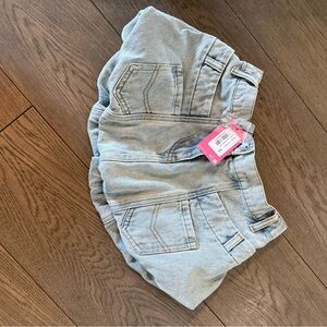 Edikted Light Blue Denim bubble skirt  with Pocket Details